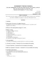 SHAWBURY PARISH COUNCIL Agenda (Sept.)  2019